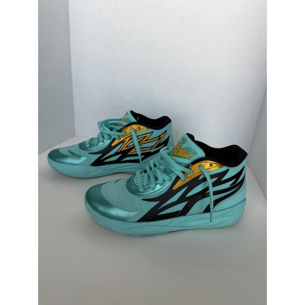 PUMA Melo MB.02 Elektro  Aqua Honeycomb Charlotte Hornets Basketball Shoes 6.5